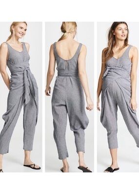 HATCH Maternity - Black and white houndstooth Sleeveless Wrap Jumpsuit - Size 1